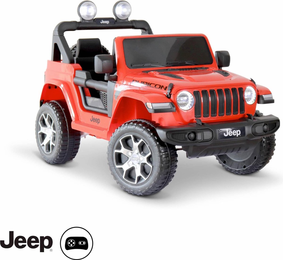 Alices Garden Elektrische kinderauto JEEP Wrangler Rubicon - 12V - met afstandsbediening en autoradio - Rood